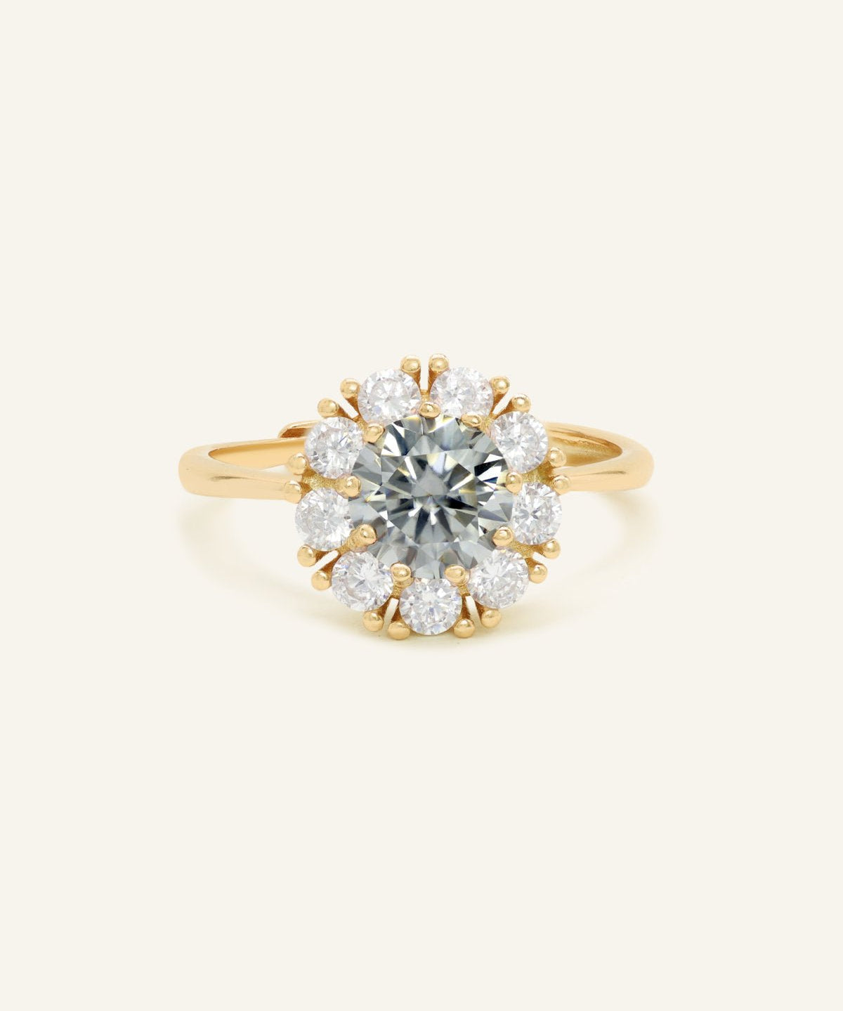 Spinning Grey Moissanite Halo Ring - Love Estella