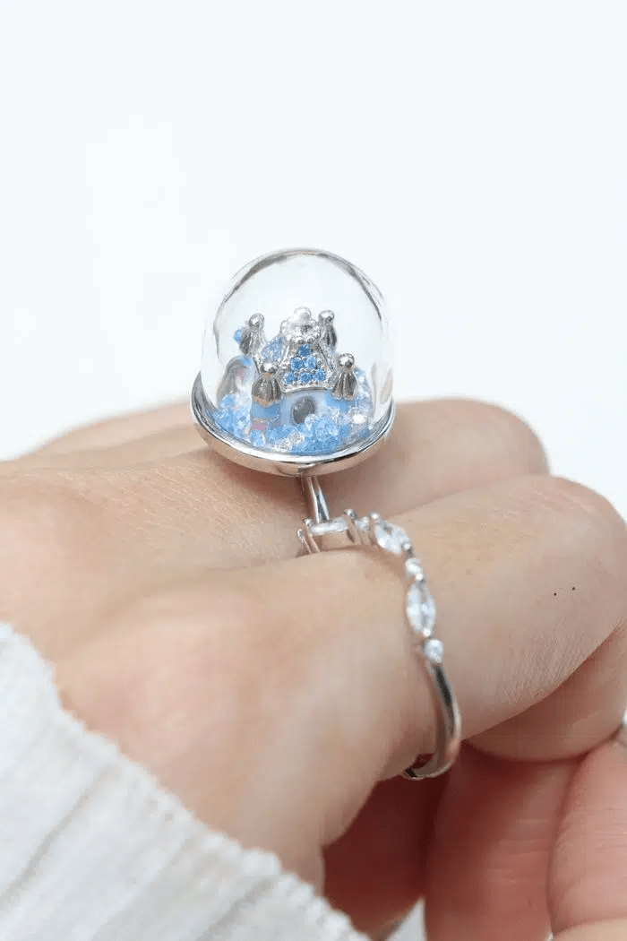 Spinning Magical Kingdom Ring (Blue Snow) - Love Estella