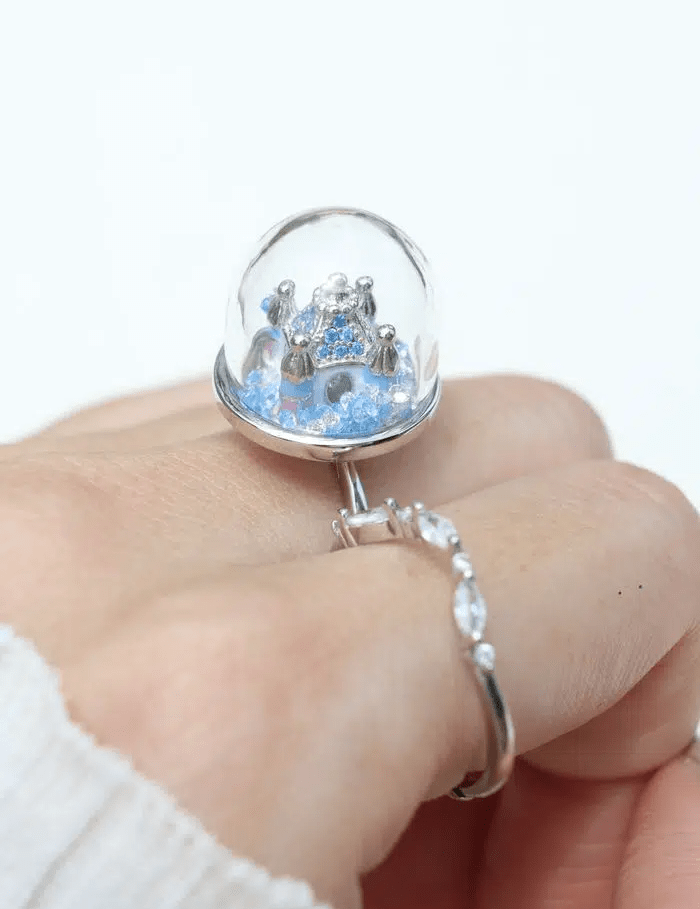 Spinning Magical Kingdom Ring (Blue Snow) - Love Estella