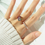 Spinning Rainbow Heart Halo Ring - Love Estella