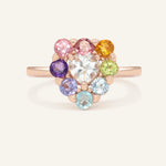 Spinning Rainbow Heart Halo Ring - Love Estella