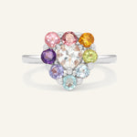 Spinning Rainbow Heart Halo Ring - Love Estella