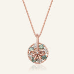 Spinning Ribbon Twirl Necklace (Green & White Moissanite) - Love Estella