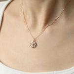 Spinning Ribbon Twirl Necklace (Green & White Moissanite) - Love Estella