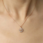 Spinning Ribbon Twirl Necklace (Green & White Moissanite) - Love Estella