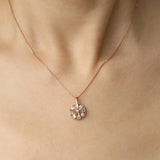 Spinning Ribbon Twirl Necklace (Green & White Moissanite) - Love Estella