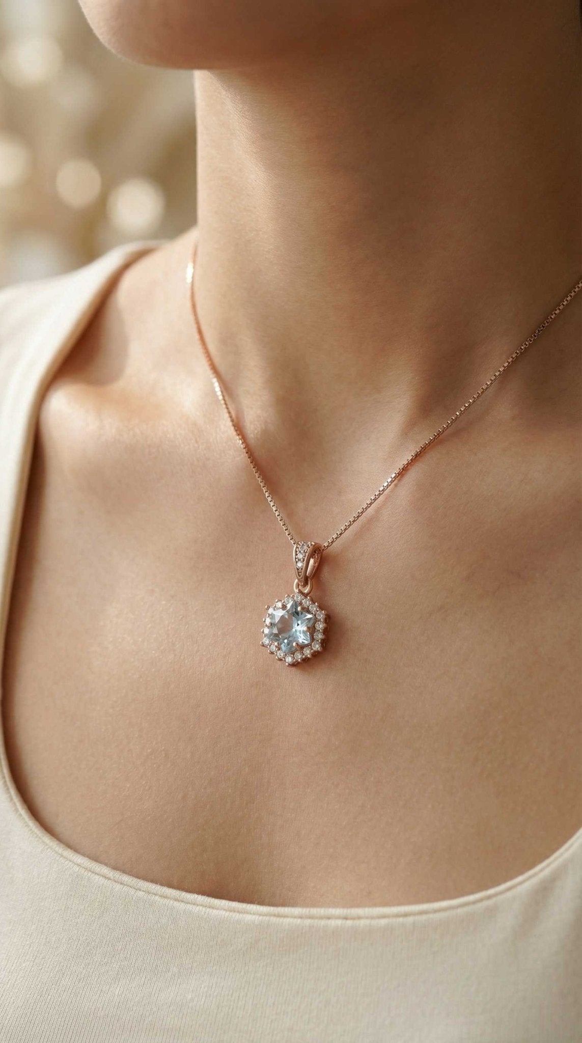 Starburst Necklace (Sky Blue Topaz) - Love Estella
