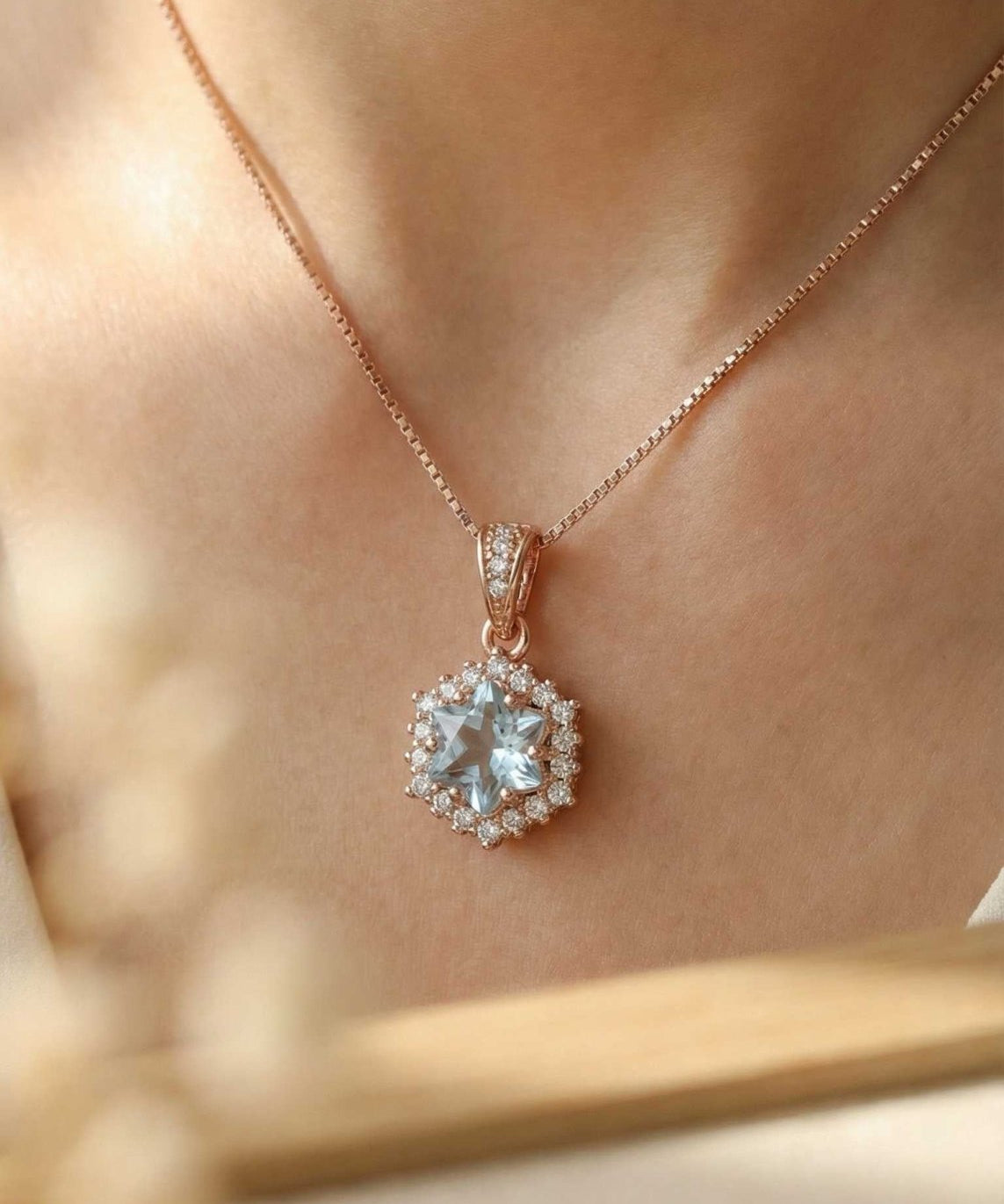 Starburst Necklace (Sky Blue Topaz) - Love Estella
