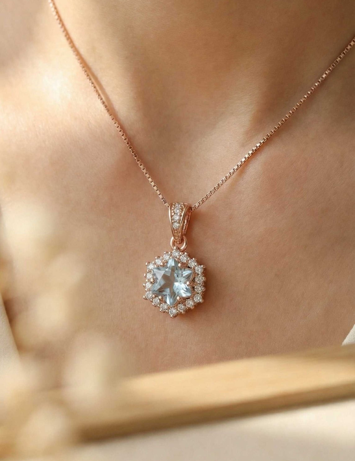 Starburst Necklace (Sky Blue Topaz) - Love Estella