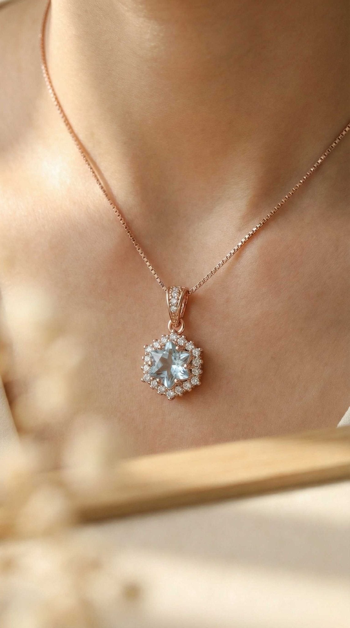 Starburst Necklace (Sky Blue Topaz) - Love Estella