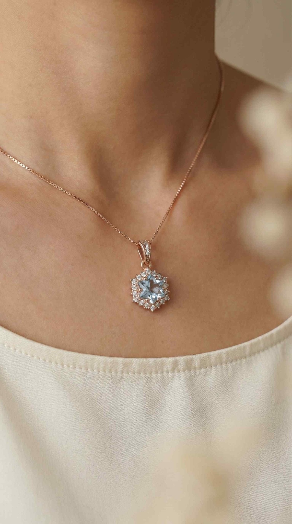 Starburst Necklace (Sky Blue Topaz) - Love Estella