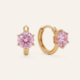 Sugar Lilac 1 - Carat Moissanite Huggies - Love Estella