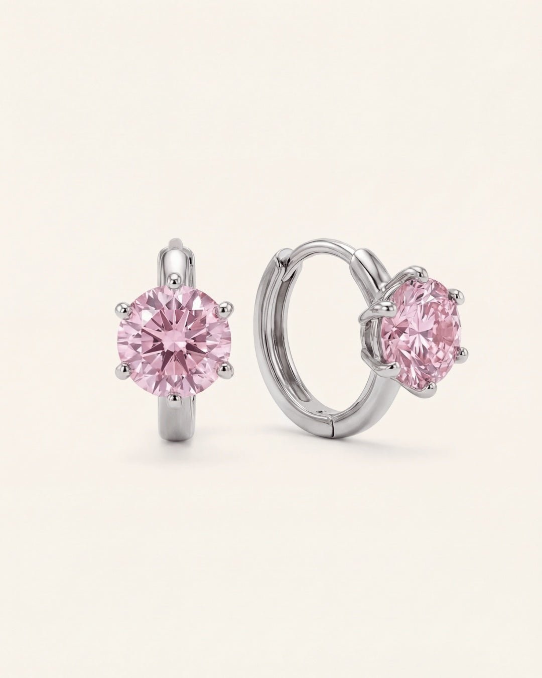 Sugar Lilac 1 - Carat Moissanite Huggies - Love Estella