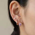 Sugar Lilac 1 - Carat Moissanite Huggies - Love Estella