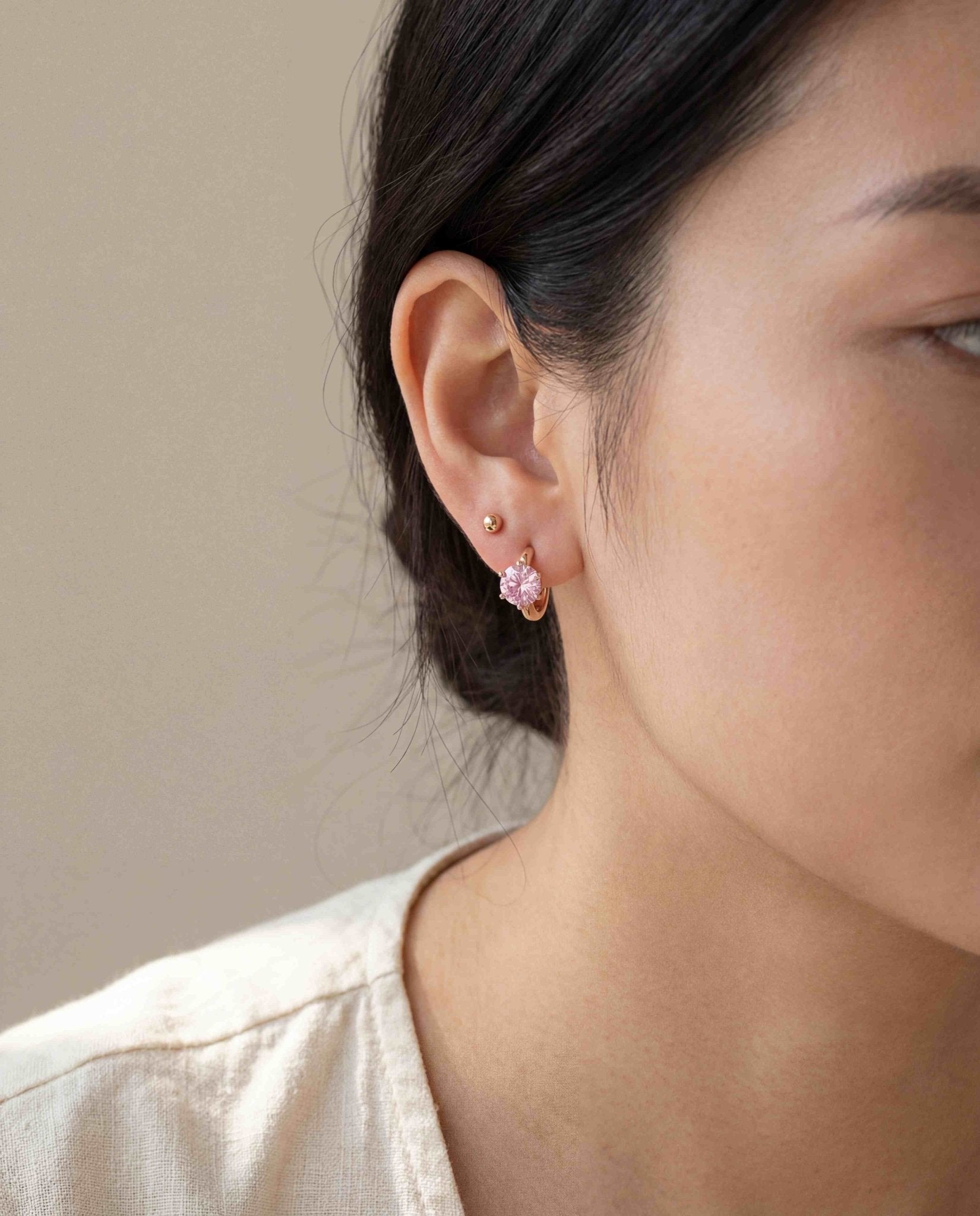 Sugar Lilac 1 - Carat Moissanite Huggies - Love Estella