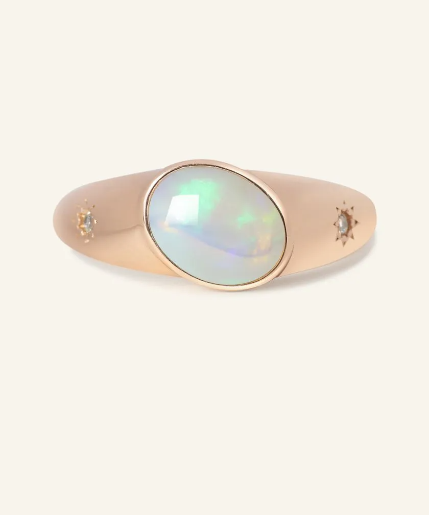 Supernova Signet Opal Ring - Love Estella