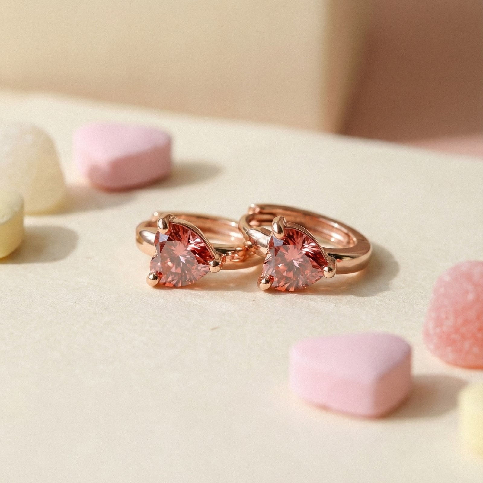 Sweetheart Huggies (0.5 Carat) – Sunset Rose - Love Estella