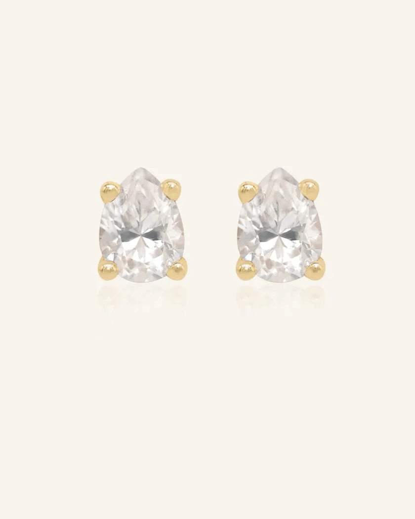 Teardrop White Moissanite Studs - Love Estella