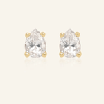 Teardrop White Moissanite Studs - Love Estella