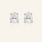 Teardrop White Moissanite Studs - Love Estella