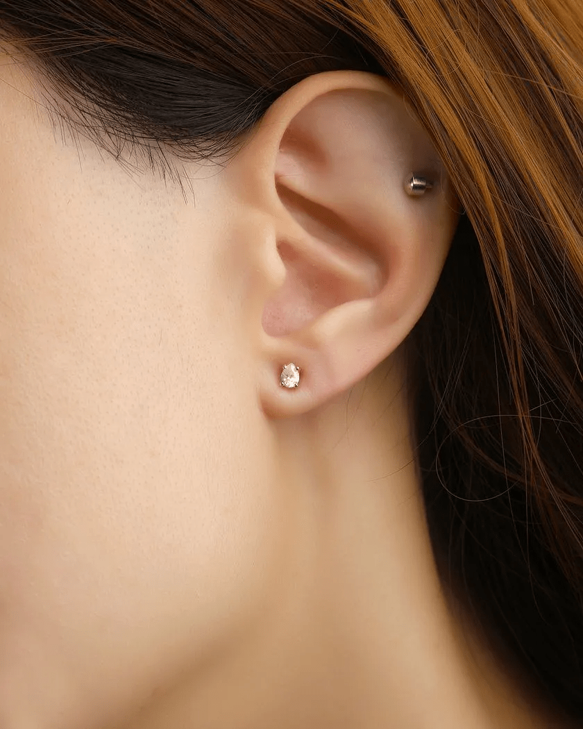 Teardrop White Moissanite Studs - Love Estella