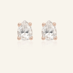 Teardrop White Moissanite Studs - Love Estella