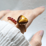 Tiger Eye Heart Ring - Love Estella