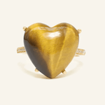 Tiger Eye Heart Ring - Love Estella