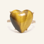 Tiger Eye Heart Ring - Love Estella