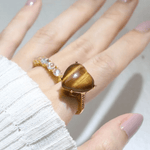 Tiger Eye Heart Ring - Love Estella