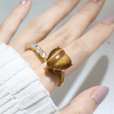 Tiger Eye Heart Ring - Love Estella