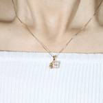 Toi et Moi Moissanite Necklace (Champagne & White) - Love Estella