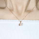Toi et Moi Moissanite Necklace (Champagne & White) - Love Estella