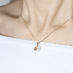 Toi et Moi Moissanite Necklace (Champagne & White) - Love Estella