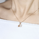 Toi et Moi Moissanite Necklace (Champagne & White) - Love Estella
