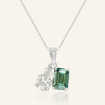 Toi et Moi Moissanite Necklace (White & Green) - Love Estella