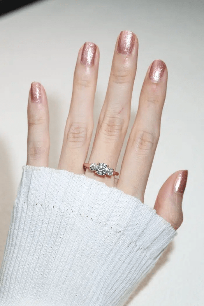 Trilogy Moissanite Ring by Elate - Love Estella