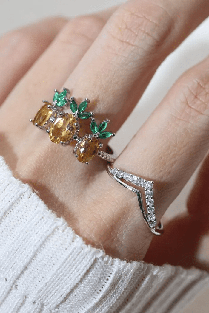 Trilogy Pineapple Citrine Ring - Love Estella