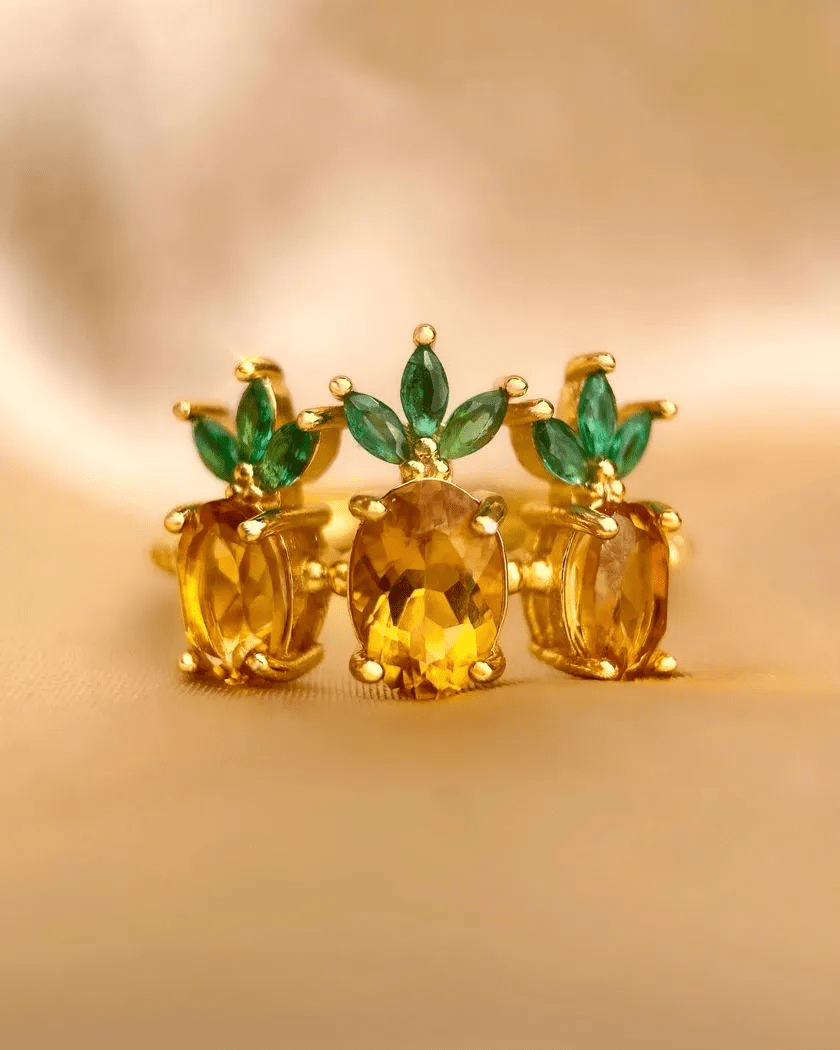 Trilogy Pineapple Citrine Ring - Love Estella