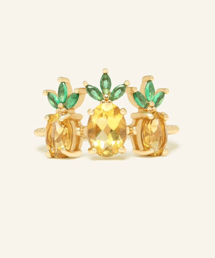 Trilogy Pineapple Citrine Ring - Love Estella