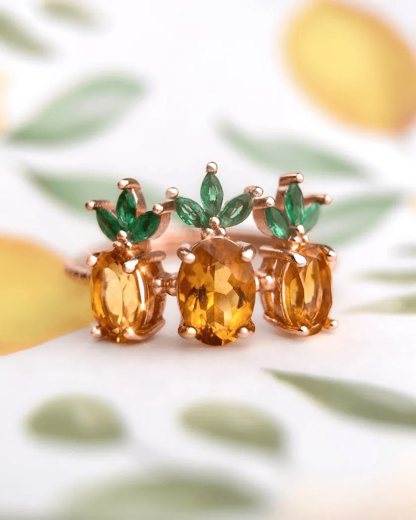 Trilogy Pineapple Citrine Ring - Love Estella