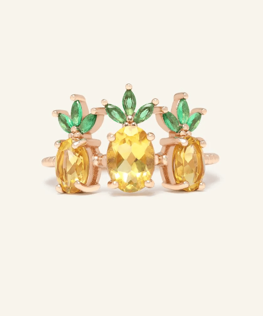 Trilogy Pineapple Citrine Ring - Love Estella