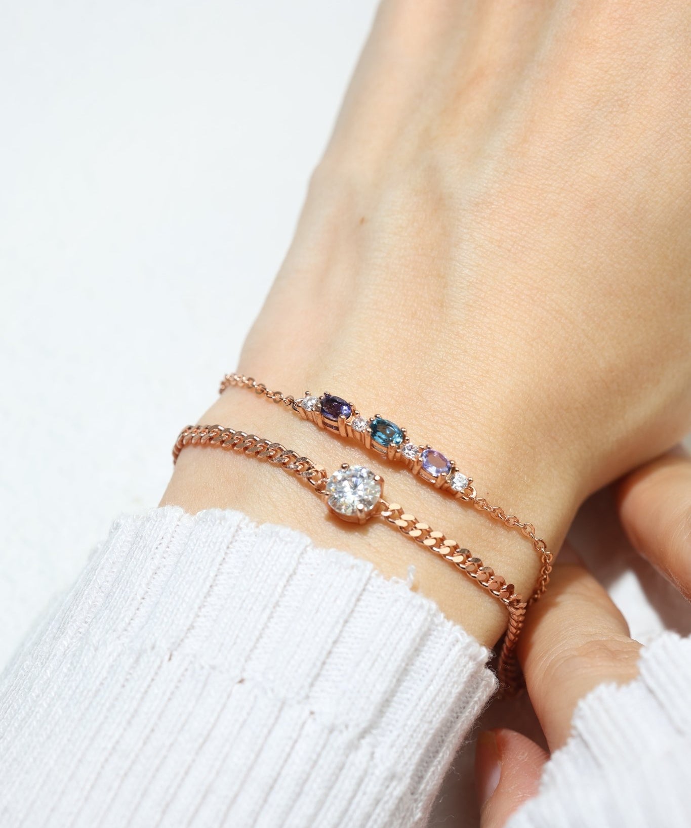 Trio Gems Bracelet (Aqua Spark) - Love Estella