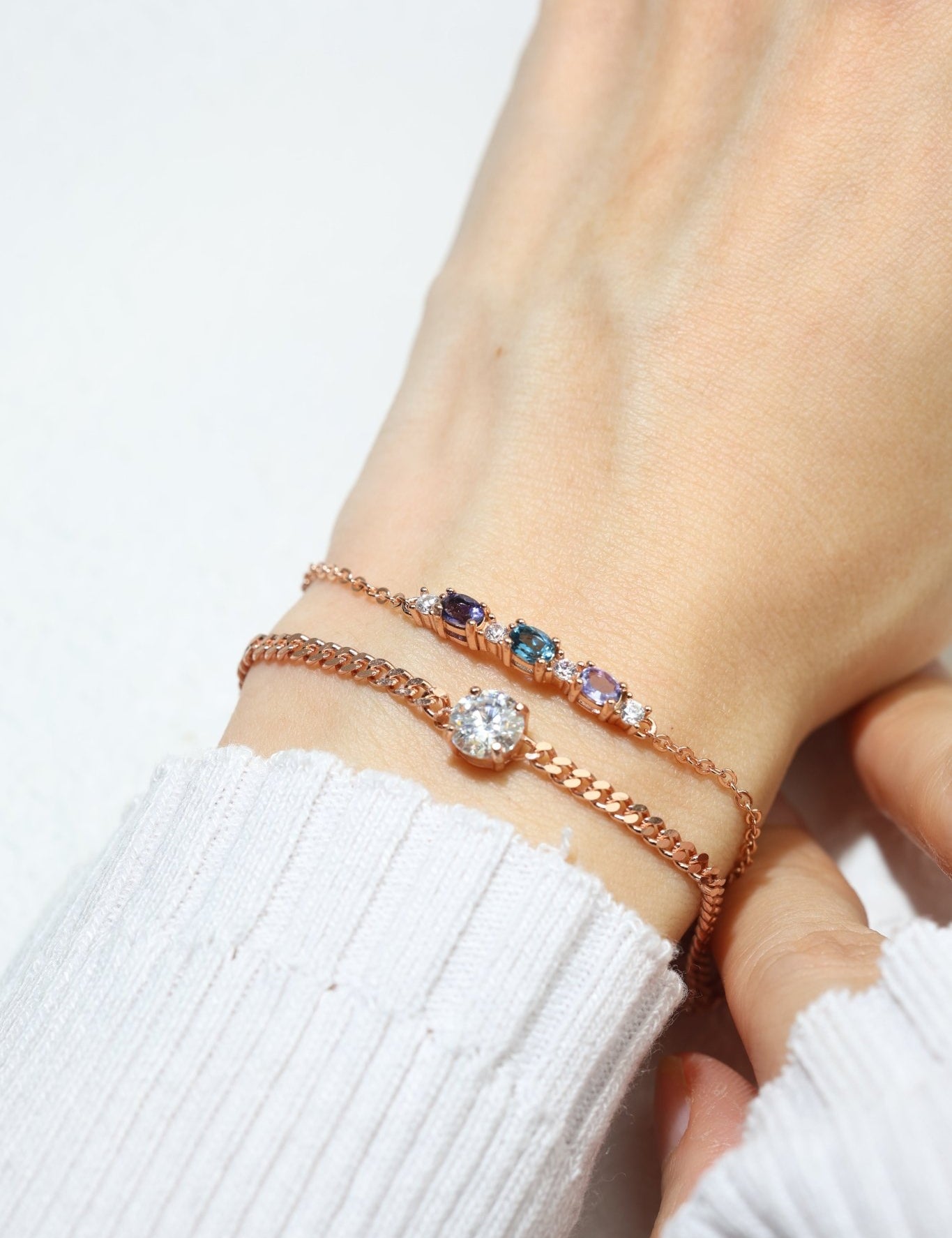 Trio Gems Bracelet (Aqua Spark) - Love Estella