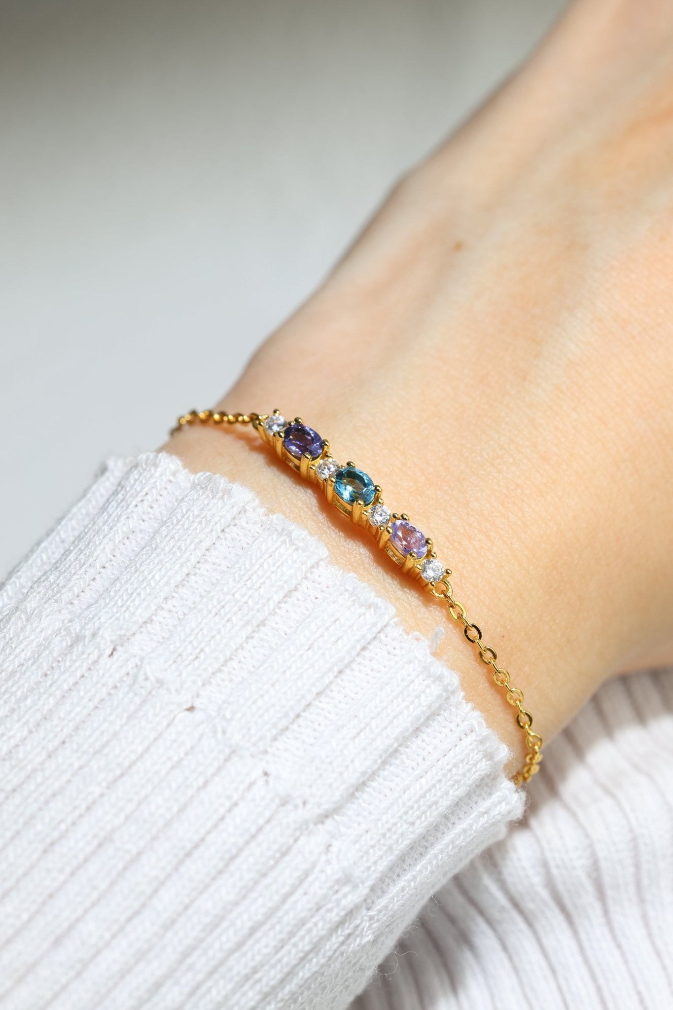 Trio Gems Bracelet (Aqua Spark) - Love Estella