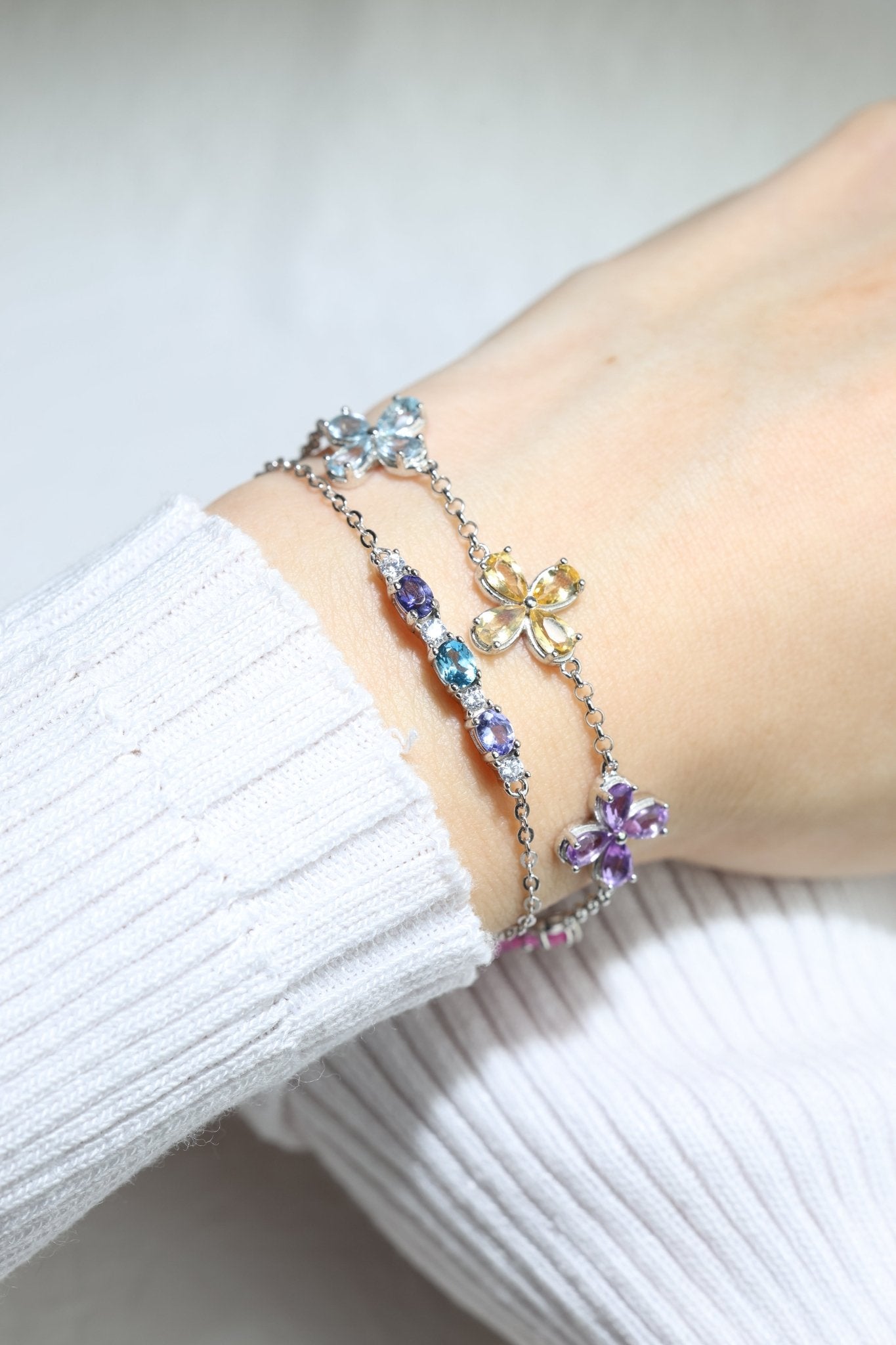Trio Gems Bracelet (Aqua Spark) - Love Estella