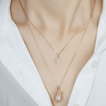 White Moissanite Heart Halo Necklace by Elate - Love Estella