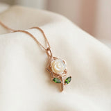 White Shell Rose Necklace - Love Estella