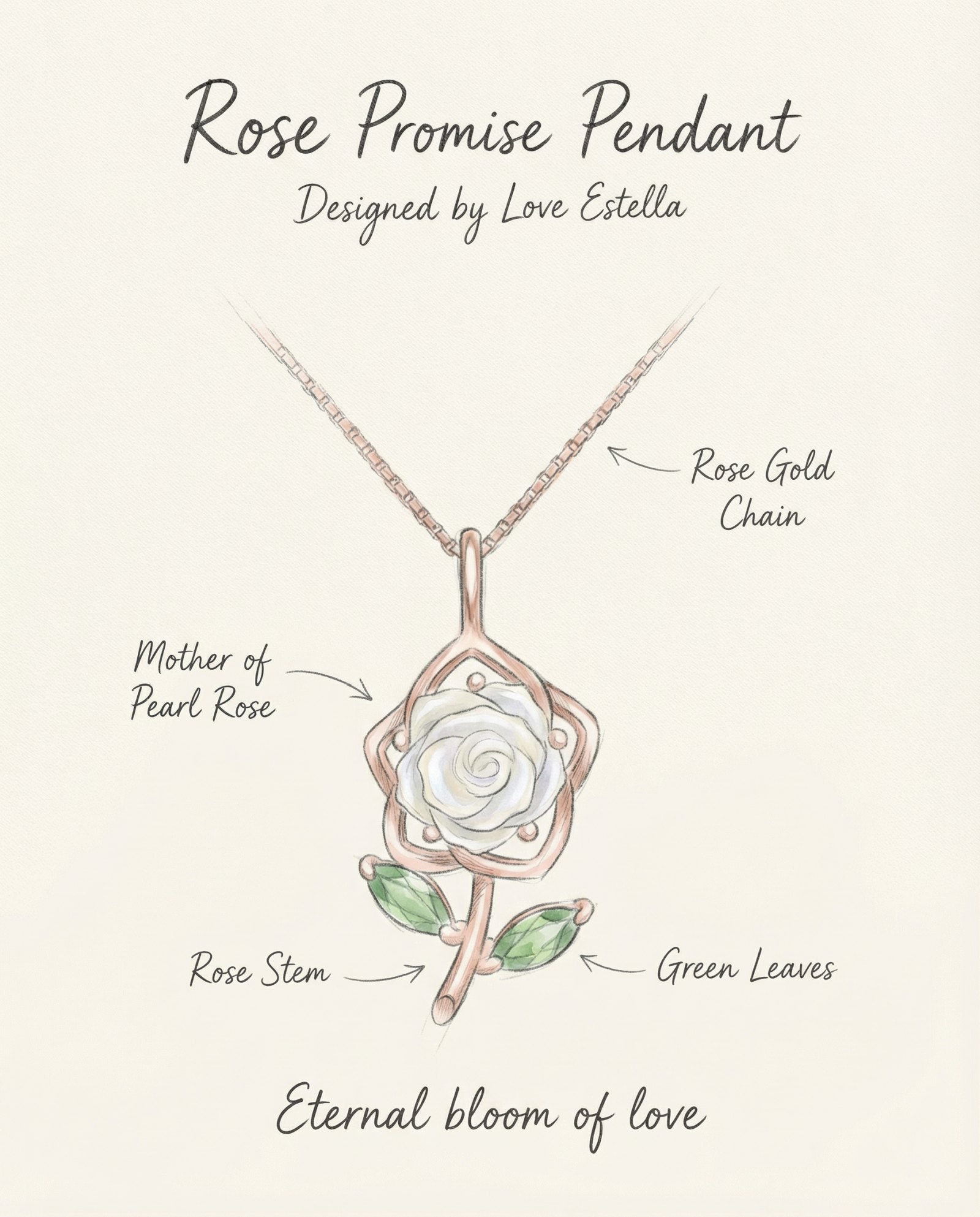 White Shell Rose Necklace - Love Estella