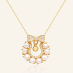 Wreath Ribbon Necklace (Freshwater Pearl) - Love Estella